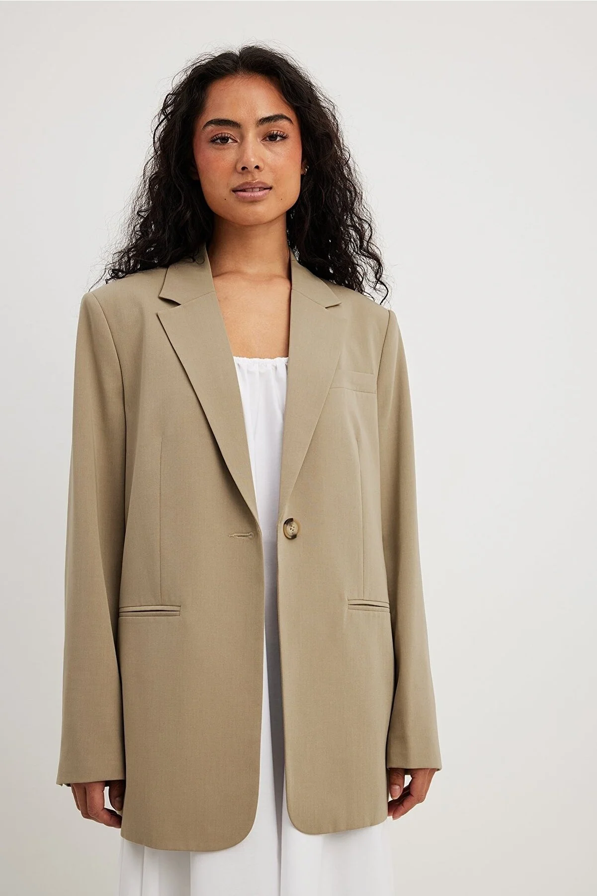 NA-KD  Blazer - Beige - Figurbetont