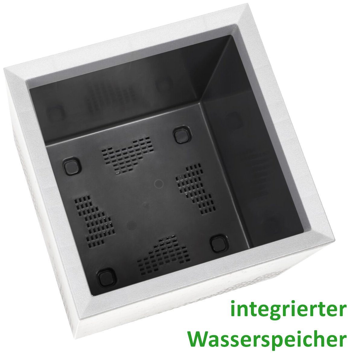 ONDIS24 Pflanzkübel Caro Beton Optik Blumenkübel mit Rollen aus Kunststoff 100% Recycled, frostsicher und UV-beständig