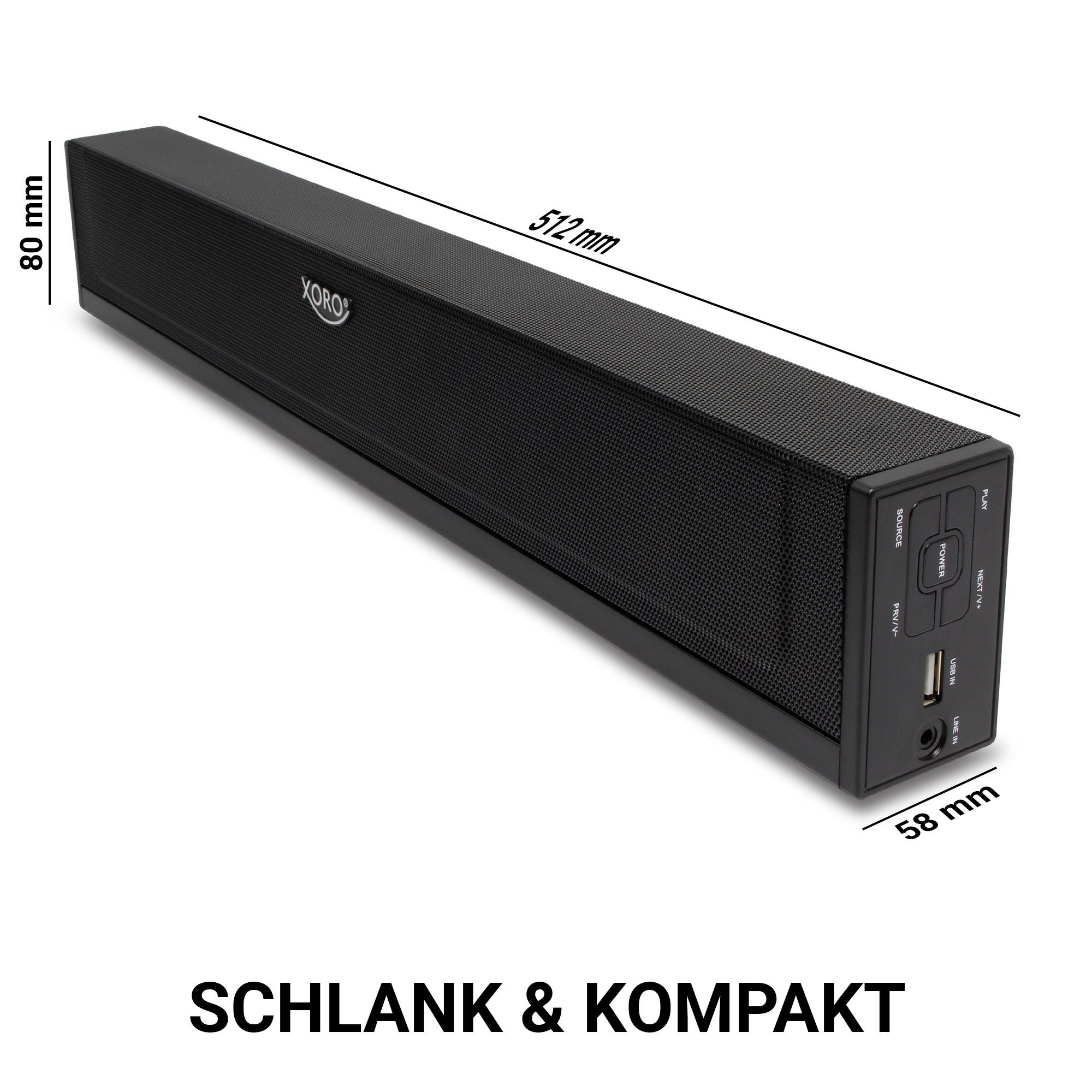 Xoro Xoro Soundbar HSB50 V2 Bluetooth Speaker MP3 fähige USB Schnittstelle Soundbar