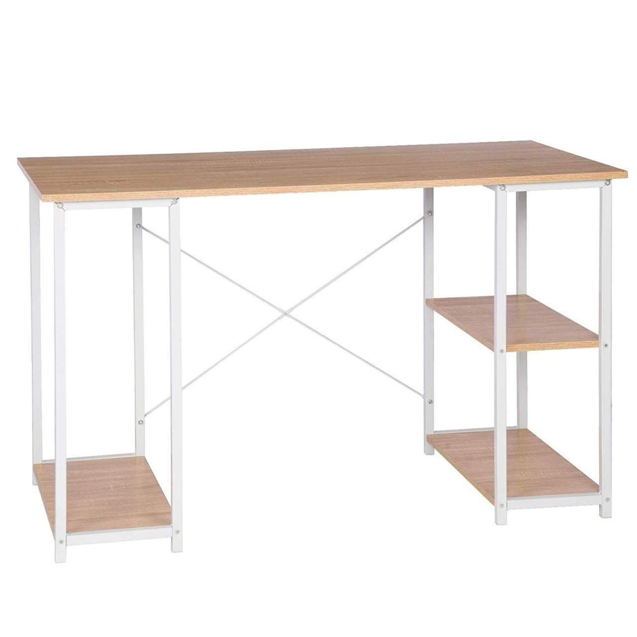 Woltu Schreibtisch (1-St), aus Holz und Stahl, mit Ablage, ca. 120x60x75 cm