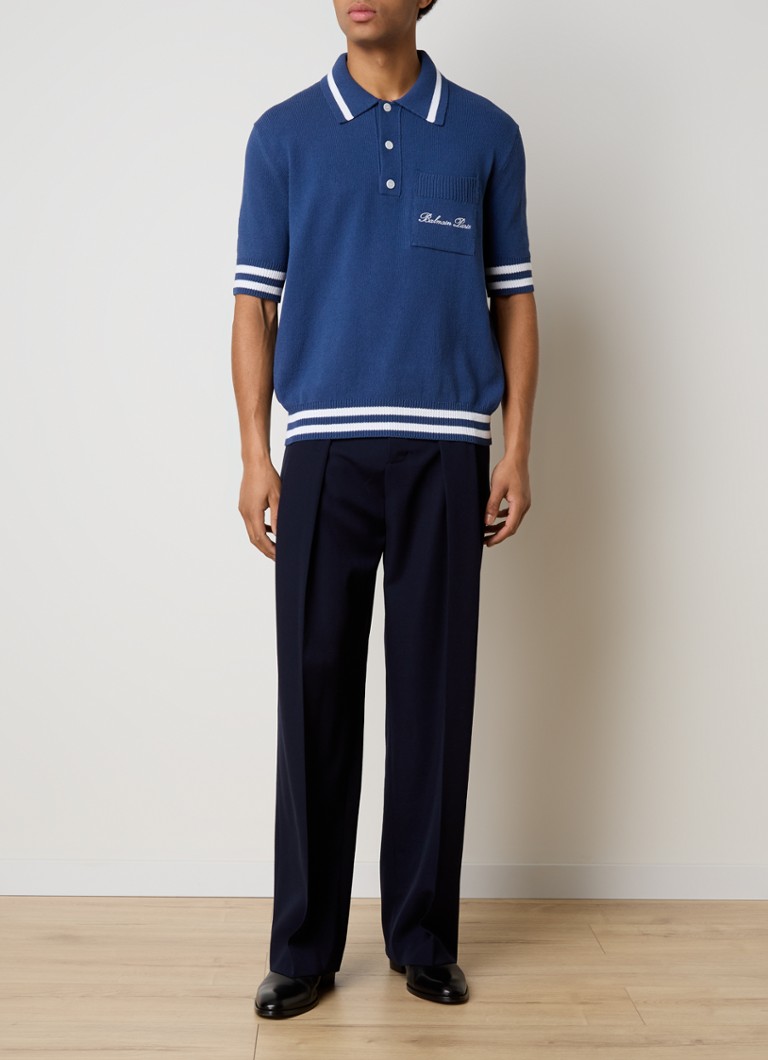 Koszulka polo Balmain z cienkiej dzianiny, o klasycznym kroju, z mieszanki lyocellu, z haftowanym logo.