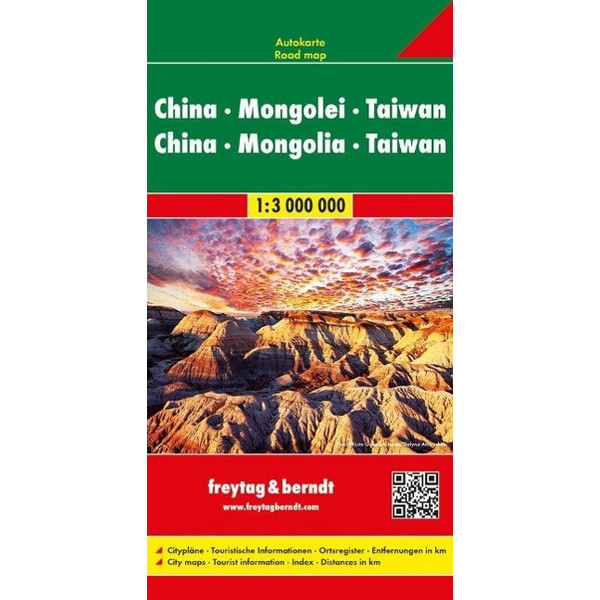 China - Mongolei - Taiwan, Autokarte 1:3.000.000 - Straßenkarte