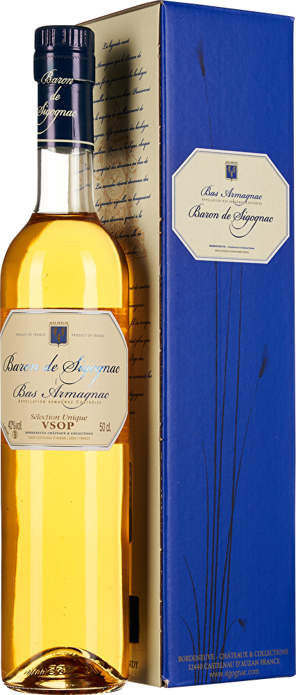 Baron de Sigognac Bas Armagnac Sélection Unique VSOP 0,5 Liter im Geschenkkarton