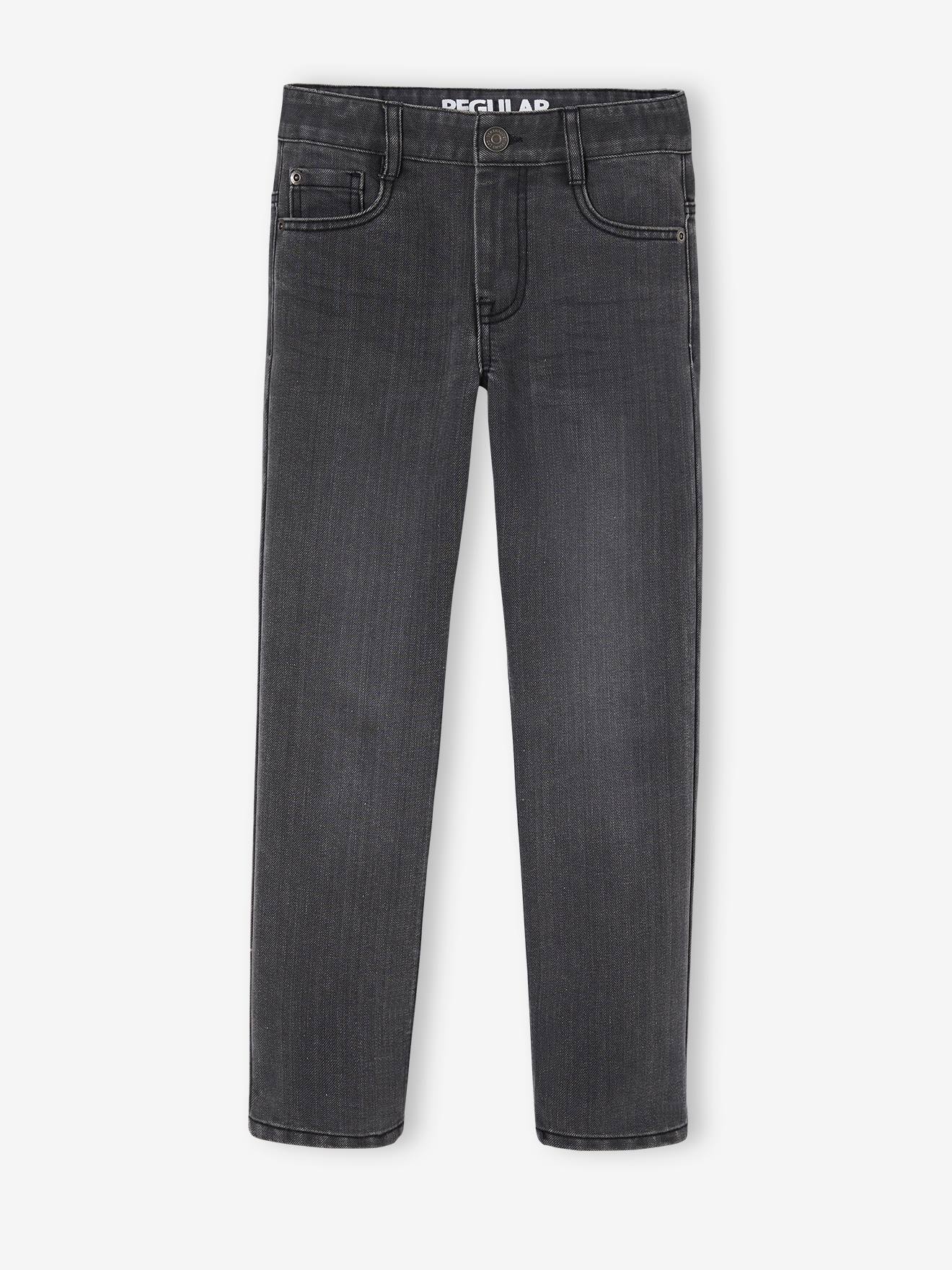 Vertbaudet Die UNVERWÜSTLICHE, robuste Jungen Jeans, Straight-Fit - grau