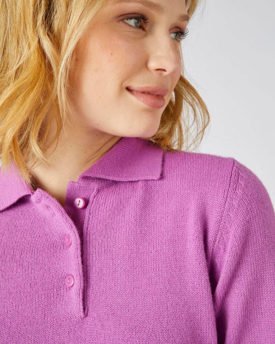 Pull col polo manches longues