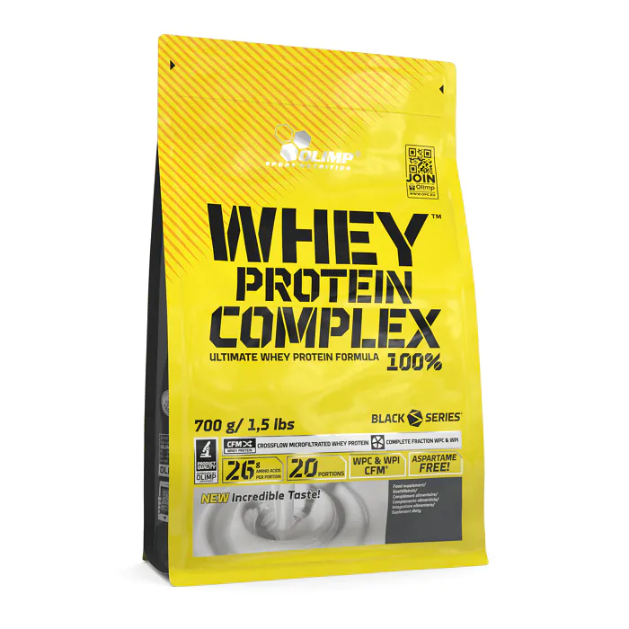 Olimp Whey Protein Complex u prahu, okus čokolade i karamele
