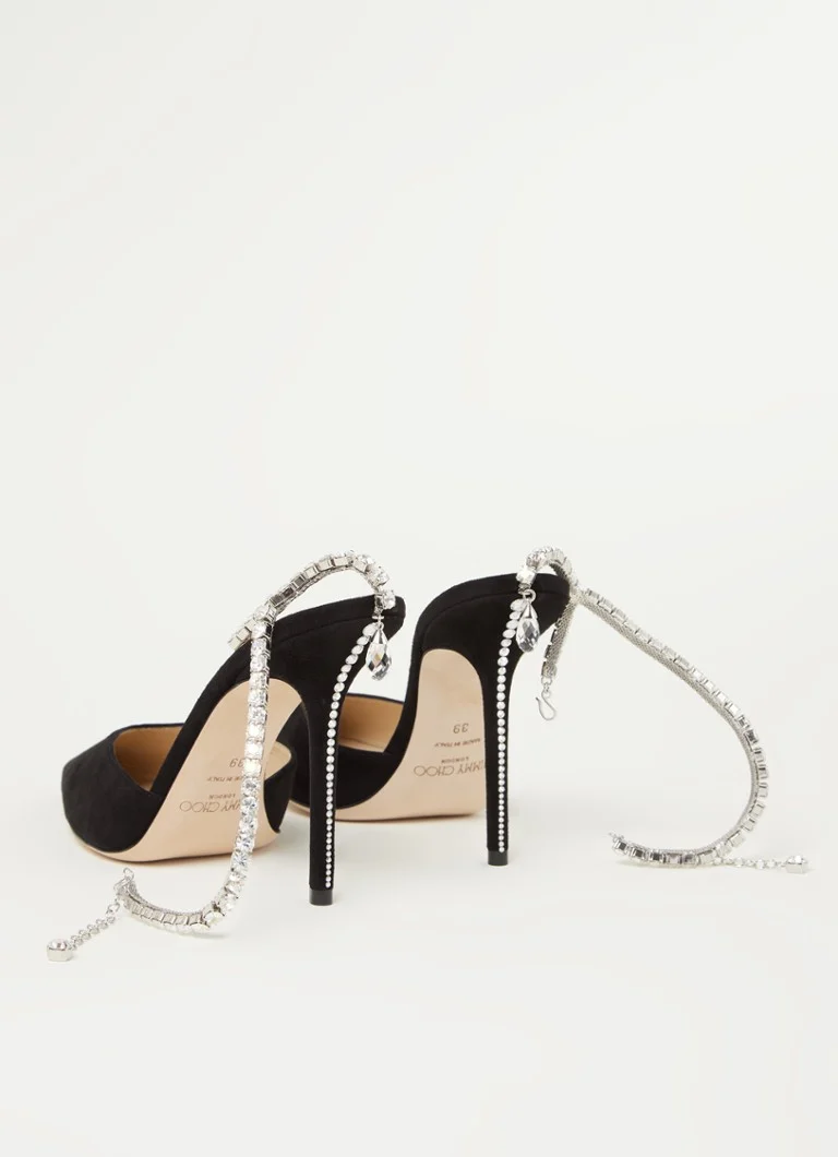 Escarpins Jimmy Choo Saeda en daim ornés de cristaux