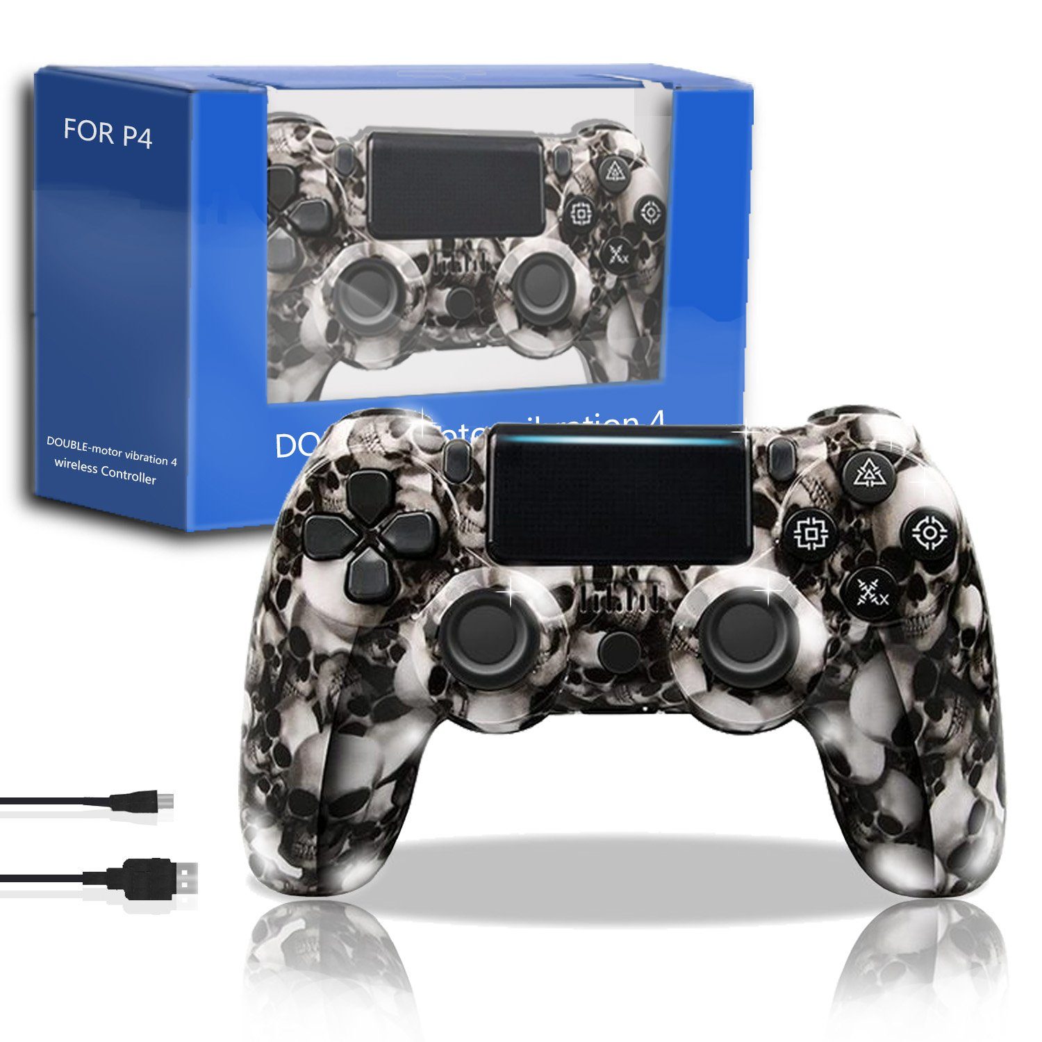 KINSI Gamepad, Game Controller, Wireless, Bluetooth, für PS4 PlayStation 4-Controller