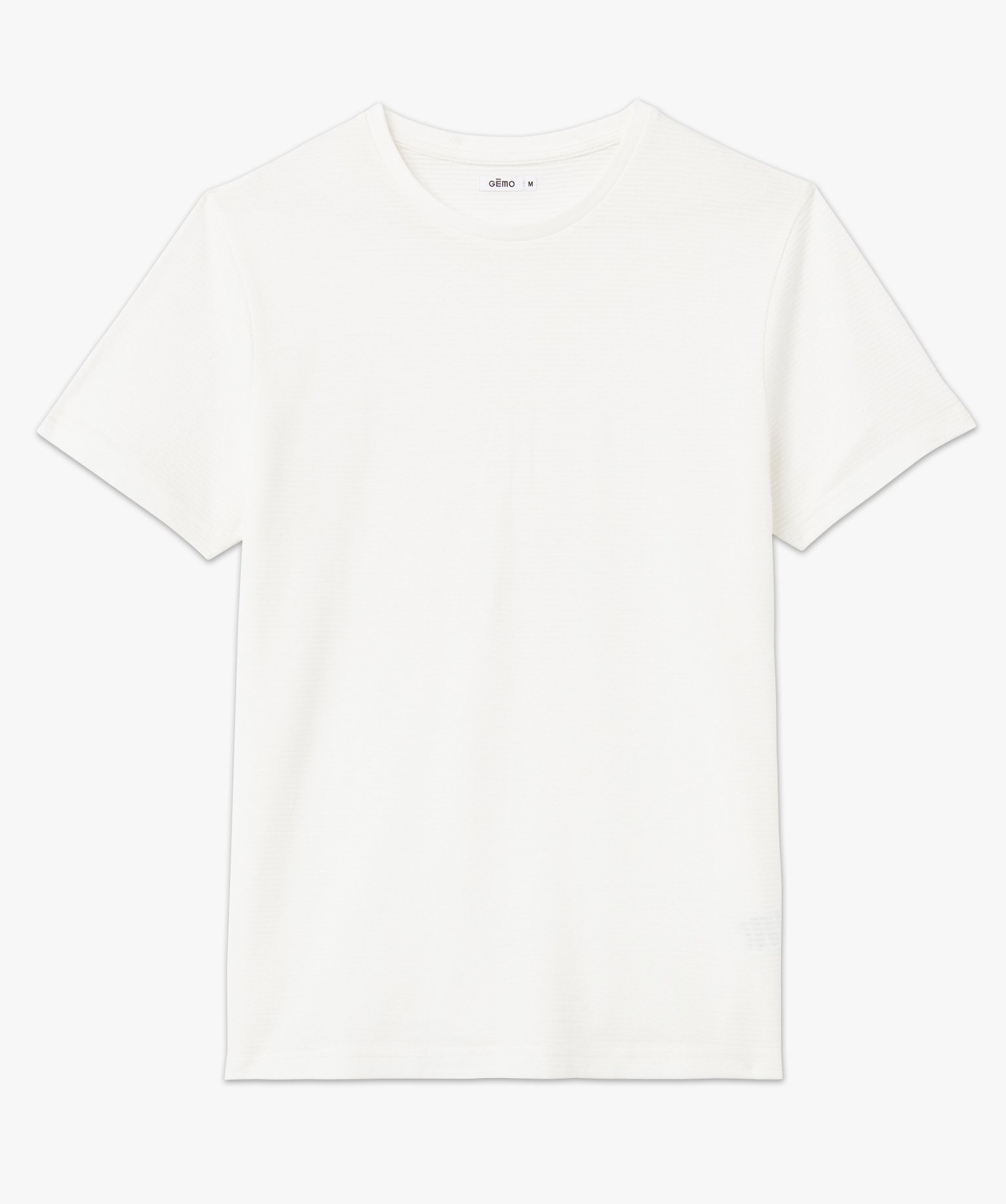 Tee-shirt à manches courtes effet rayé homme blanc | GEMO