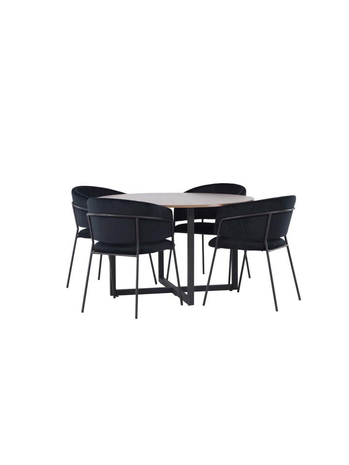 ebuy24 Essgruppe Durango 21 (5-teilig) Nussbaum 120 x 120 cm günstig kaufen onesize