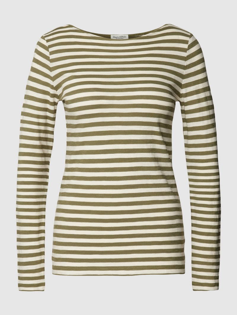 Longsleeve mit Streifenmuster in olivgrün