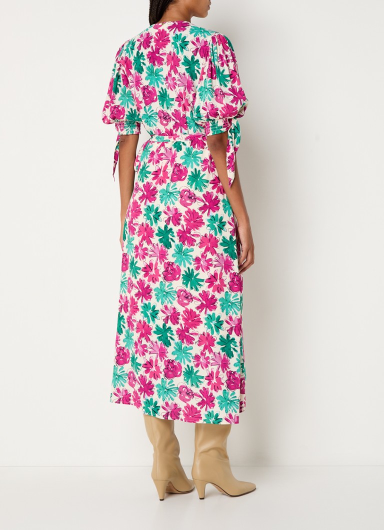 Vestido midi cruzado con estampado floral Hannah de Fabienne Chapot