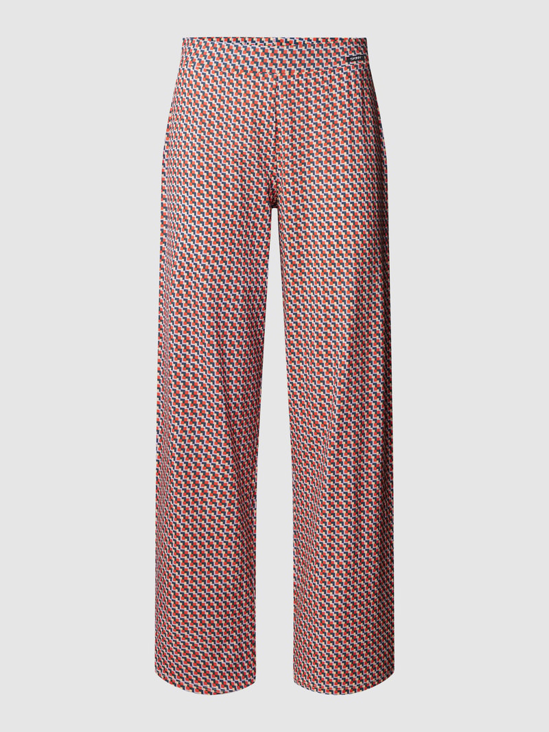 Pyjama-Hose mit Allover-Muster in orange