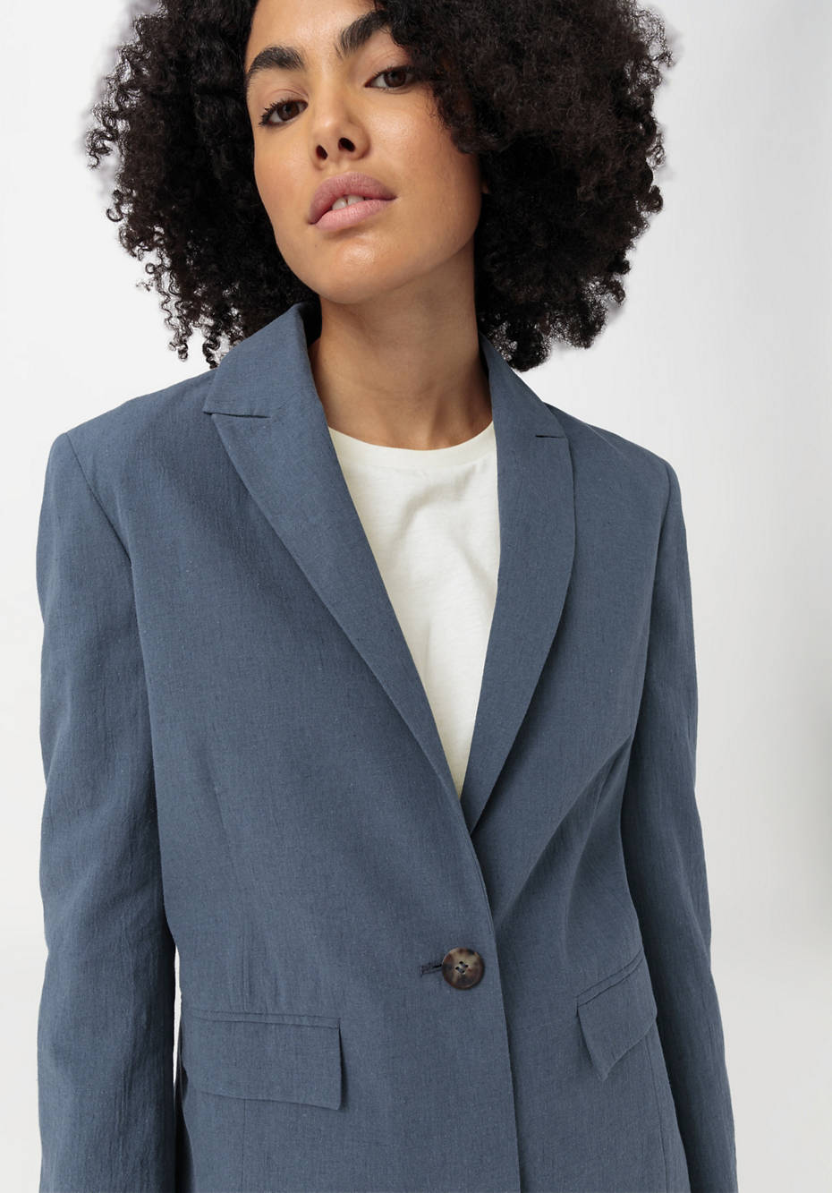 Blazer aus Bio-Baumwolle mit Leinen