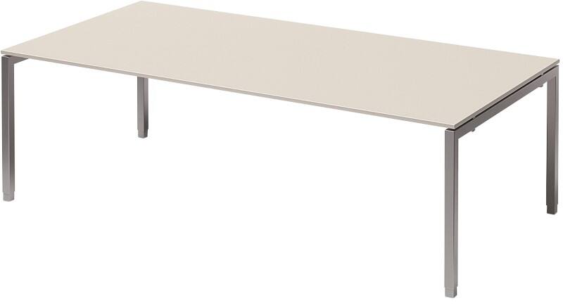 Bisley Konferenztisch Cito Grau, Weiß, Silber 2.400 x 1.200 x 850 mm