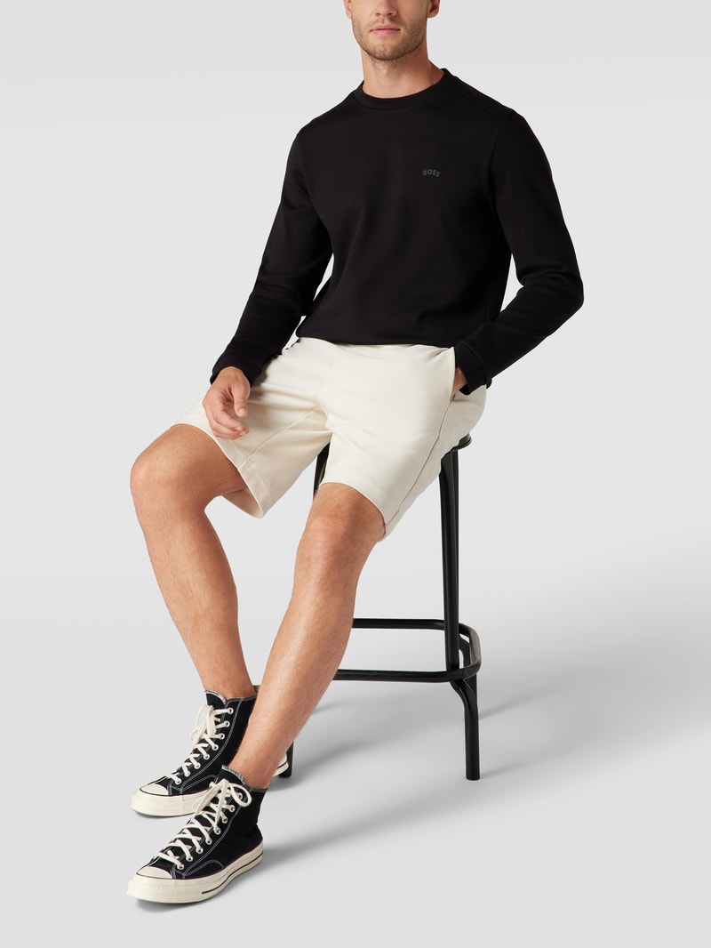 Sweatshirt mit Strukturmuster Modell 'Salbo' in schwarz