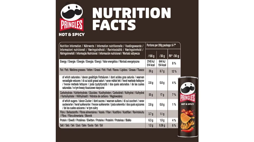 Pringles Chips Hot & Spicy 165 g