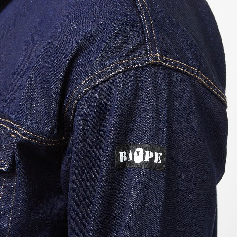 A Bathing Ape Multi Motif Loose Fit Denim Jacket indigo