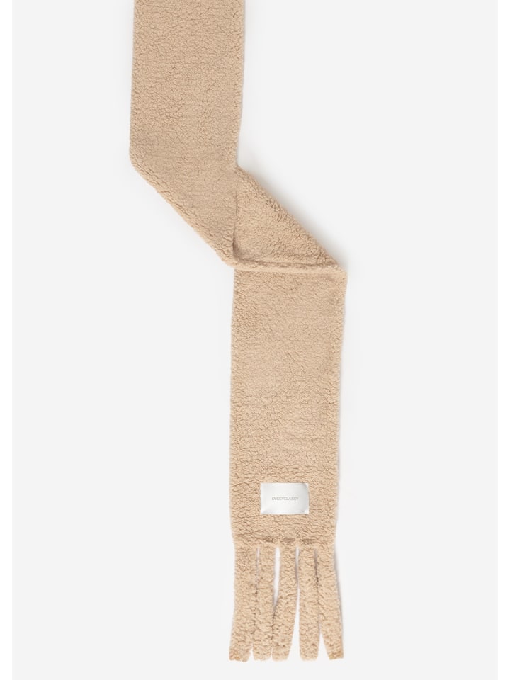 SASSYCLASSY Flauschiger Teddy Schal in Beige günstig kaufen onesize
