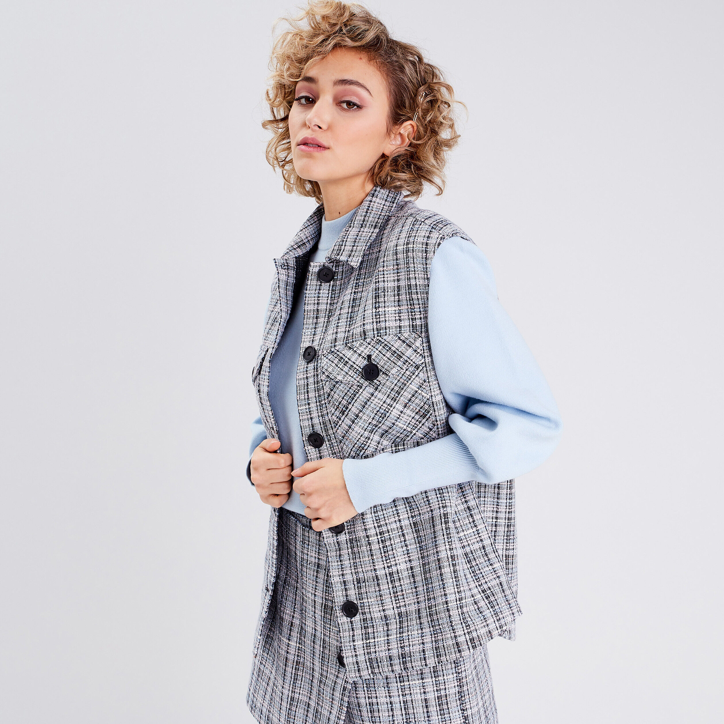 Veste droite sans manches beige femme | Cache Cache