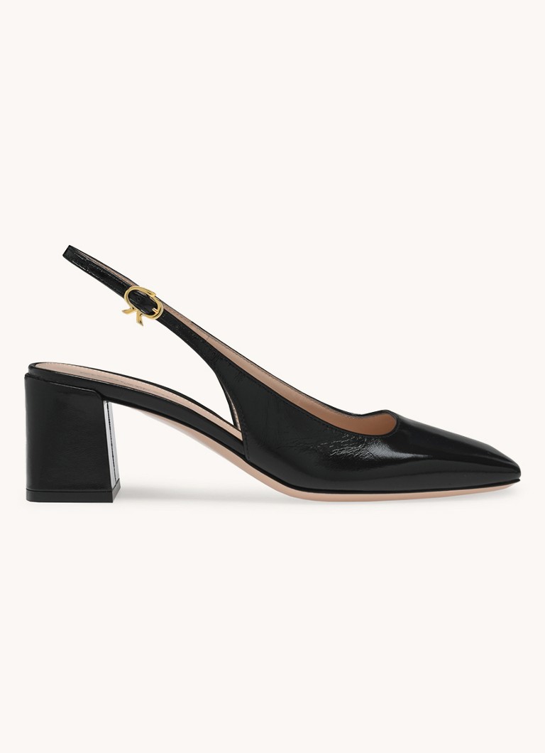 Gianvito Rossi Freeda 55 slingback in pelle verniciata