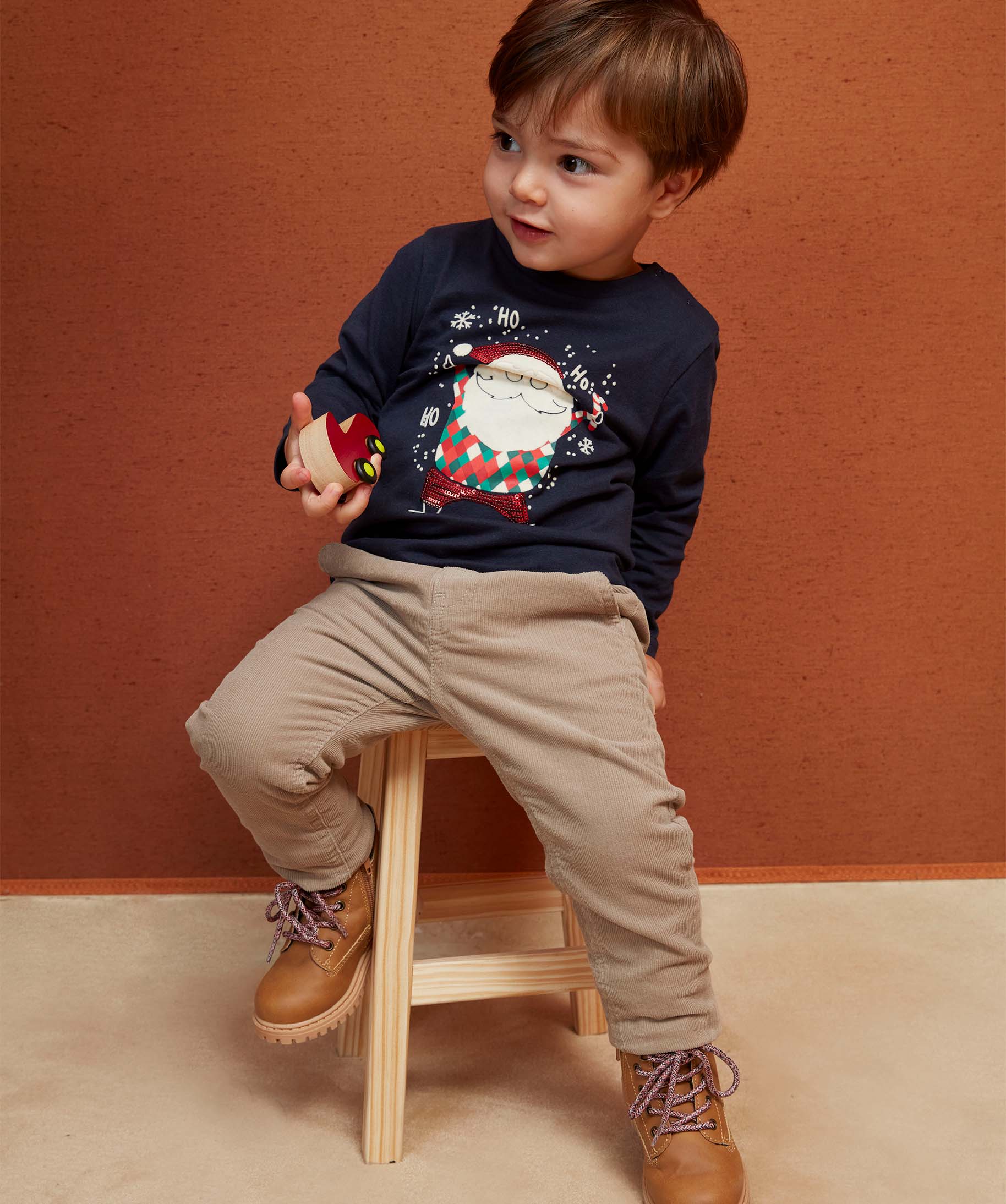 Tee-shirt bébé à manches longues avec motifs de Nol vert | GEMO