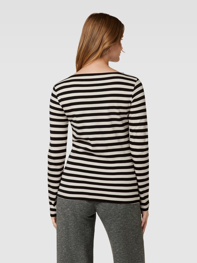 Longsleeve mit Streifenmuster in schwarz
