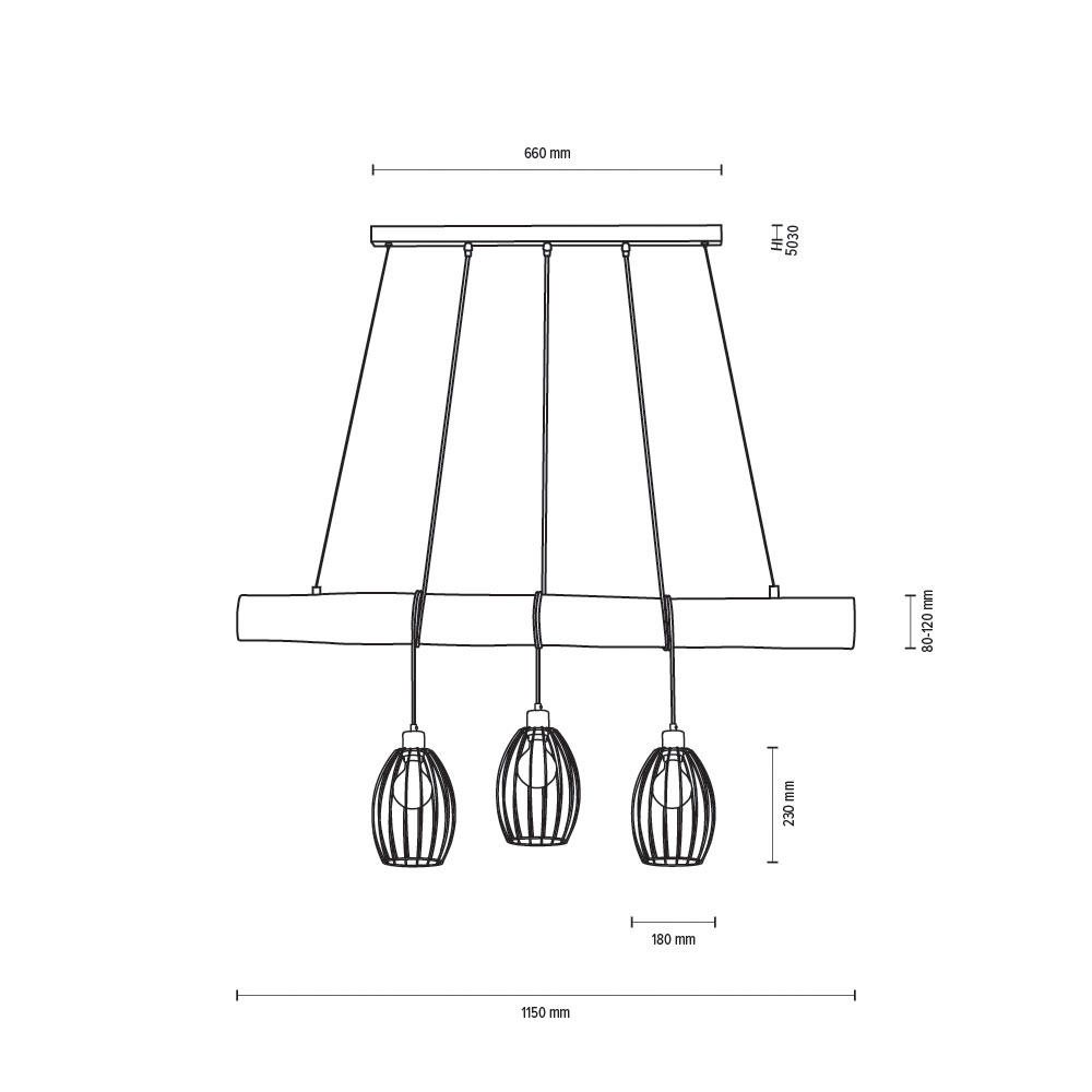 Spot LightPendelleuchte 3flg