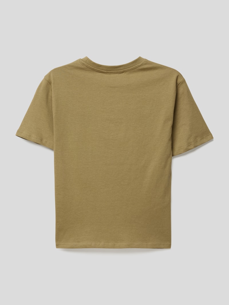T-Shirt mit Statement-Print in olivgrün