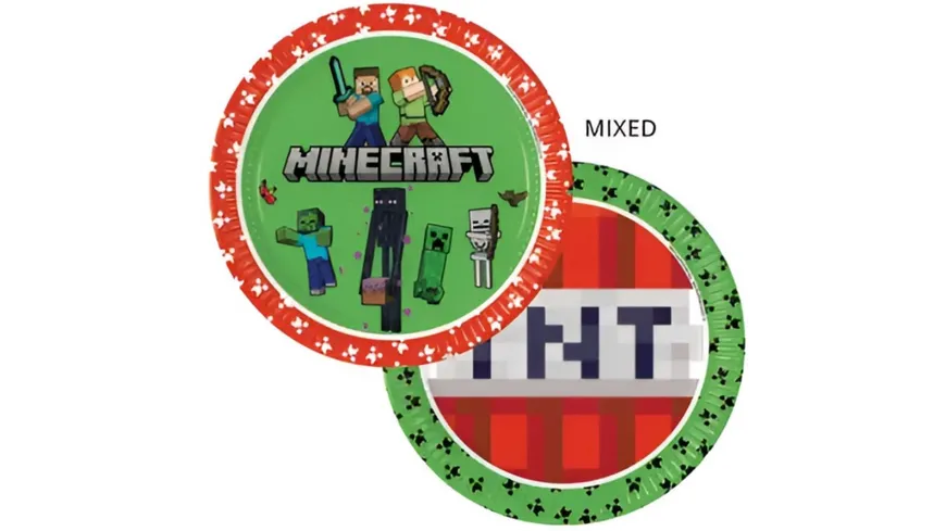 Procos - Minecraft - Pappteller 23 cm (8 Stück)