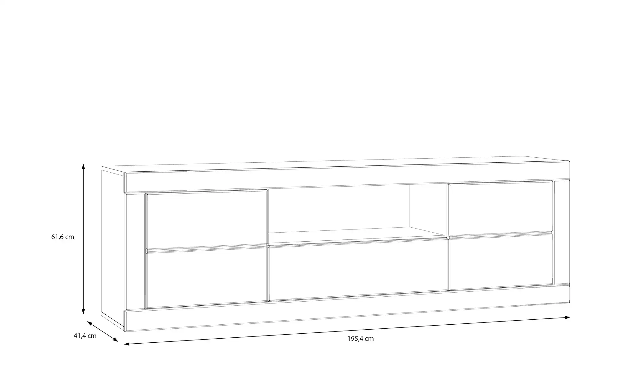 TV-Lowboard Push-to-Open