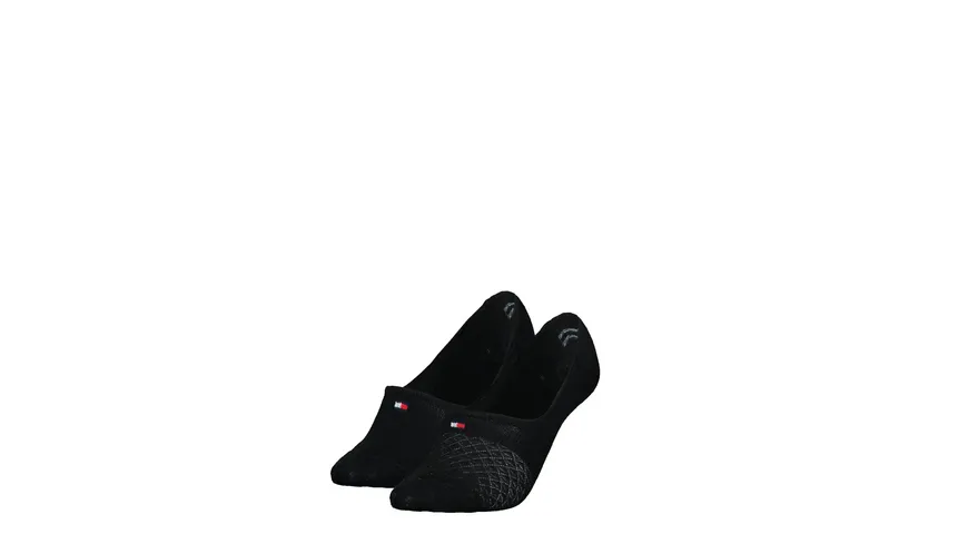 TOMMY HILFIGER Damen Füßlinge Diamond Structure 2er Pack black