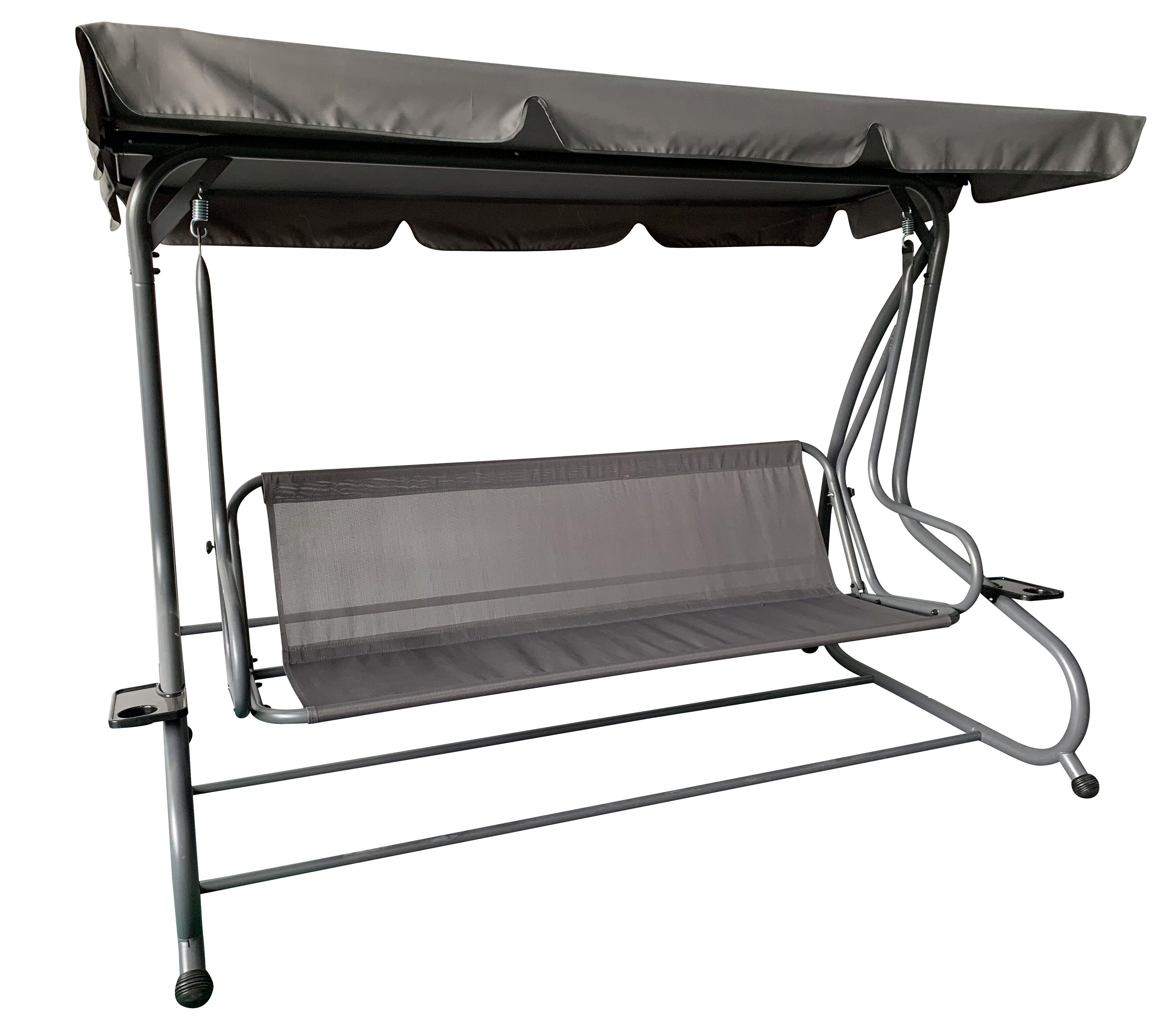 Pure Home & Garden Hollywoodschaukel Hollywoodschaukel mit Bettfunktion Askim anthrazit 4 Sitzer, 4-Sitzer, inkl. Auflagen