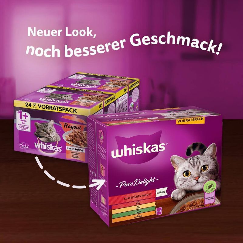Multipack Whiskas Pure Delight Portionsbeutel 48 x 85 g | bitiba