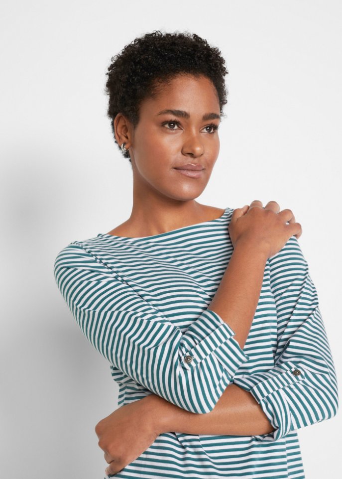 Langarmshirt mit U-Boot Ausschnitt