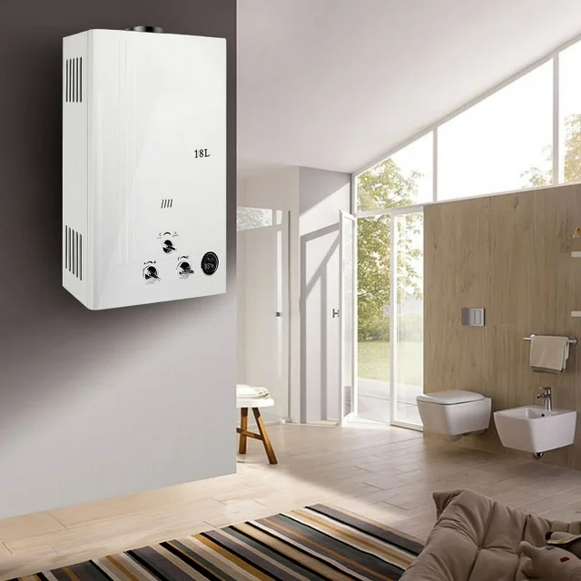 TCMT 18L Liquid Propane Tankless Water Heater 4.8 GPM LPG Instant Hot Boiler with Digital Display