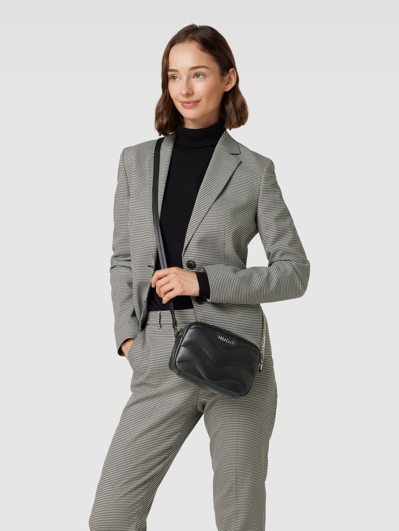 Handtasche mit Steppnähten Modell 'Lizzie' in schwarz