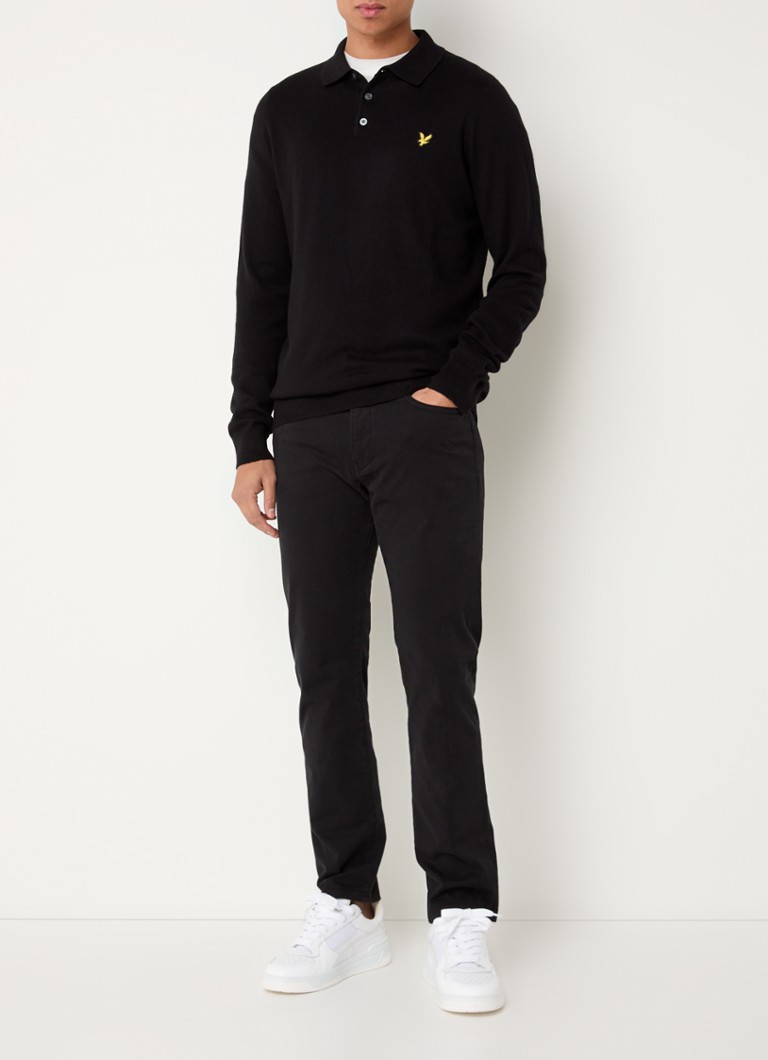 Lyle & Scott Fine knitted regular fit polo in merino wool blend with logo