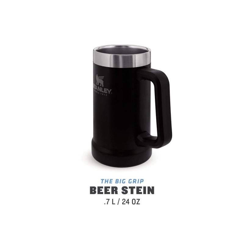 Stanley Adventure Big Grip Beer Stein 24oz\/700ml Matte Black Pebble