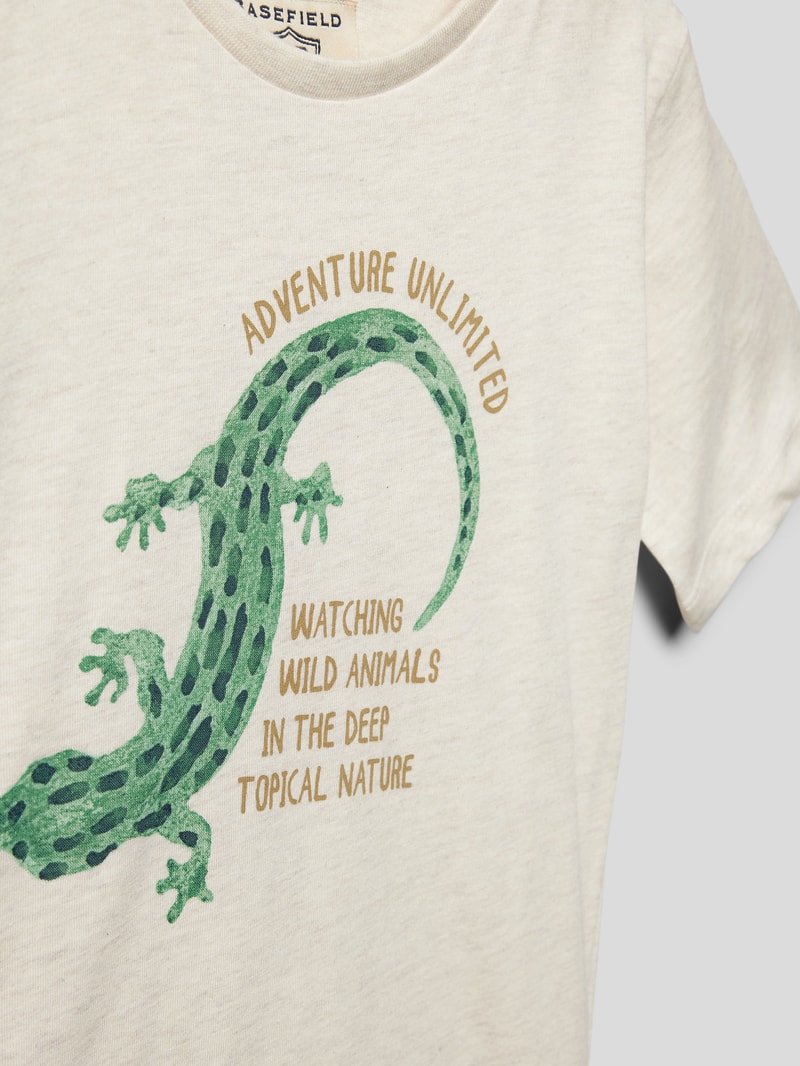 T-Shirt mit Motiv-Print in weiß