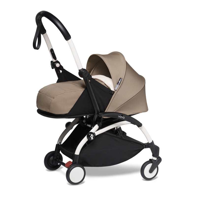 Poussette Yoyo2 châssis blanc et assise 0+ taupe Babyzen