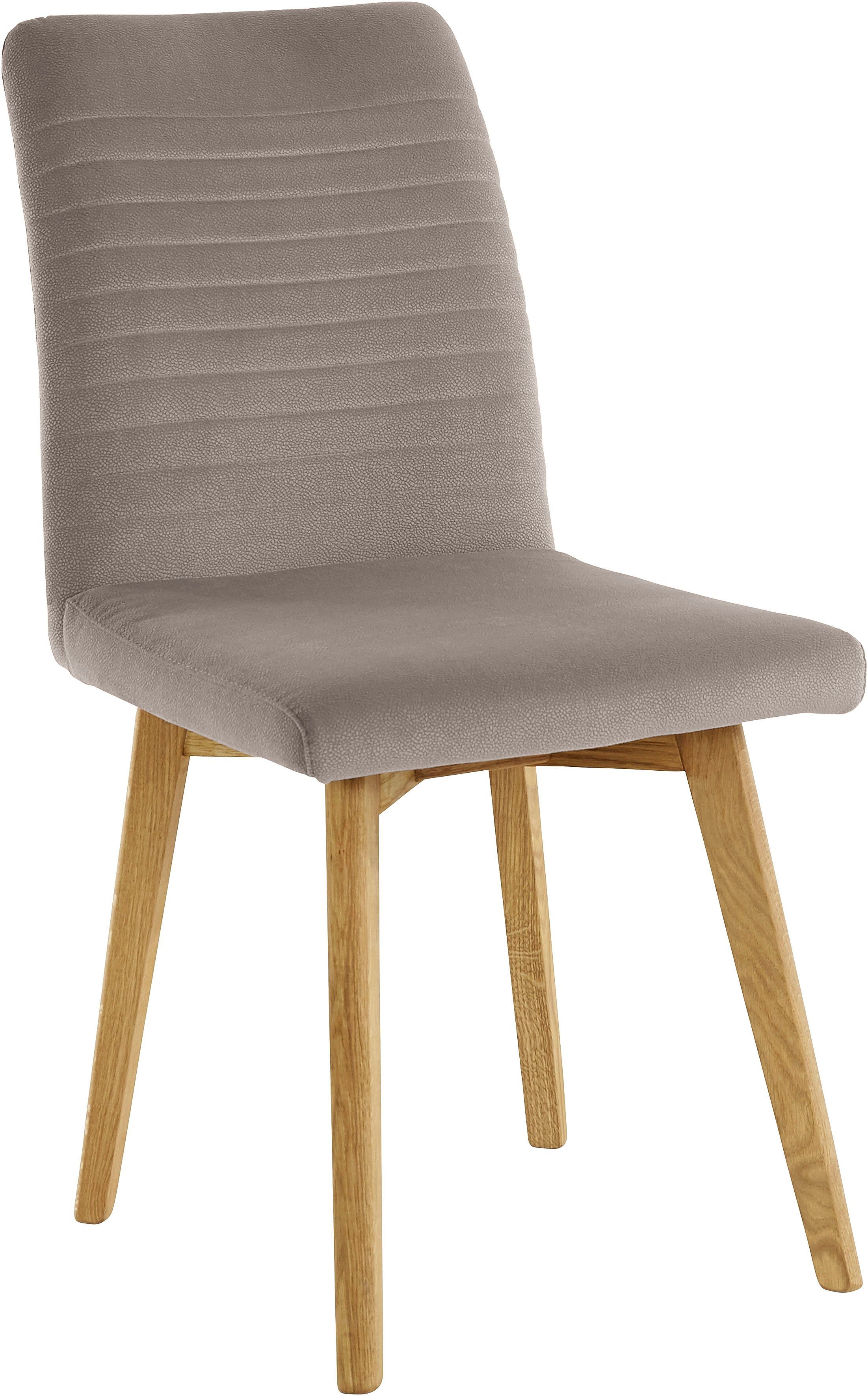 OTTO products 4-Fußstuhl Alessja (Set, 2 St), Bezug aus Microfaser, Gestell aus Eiche Massivholz
