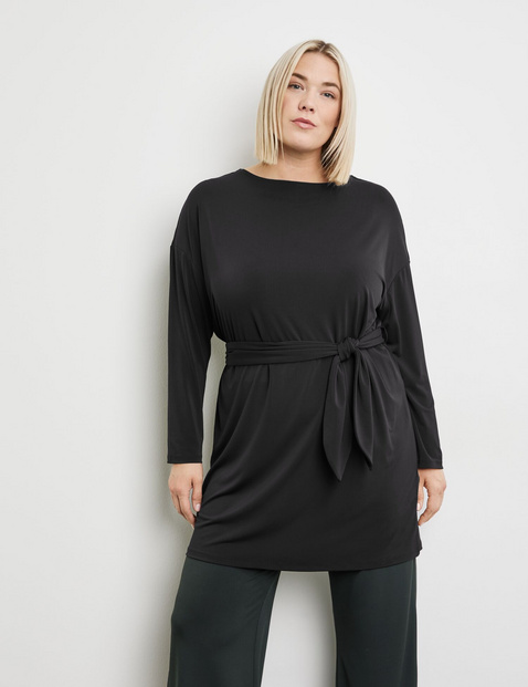 Edles Longshirt mit Bindegürtel
