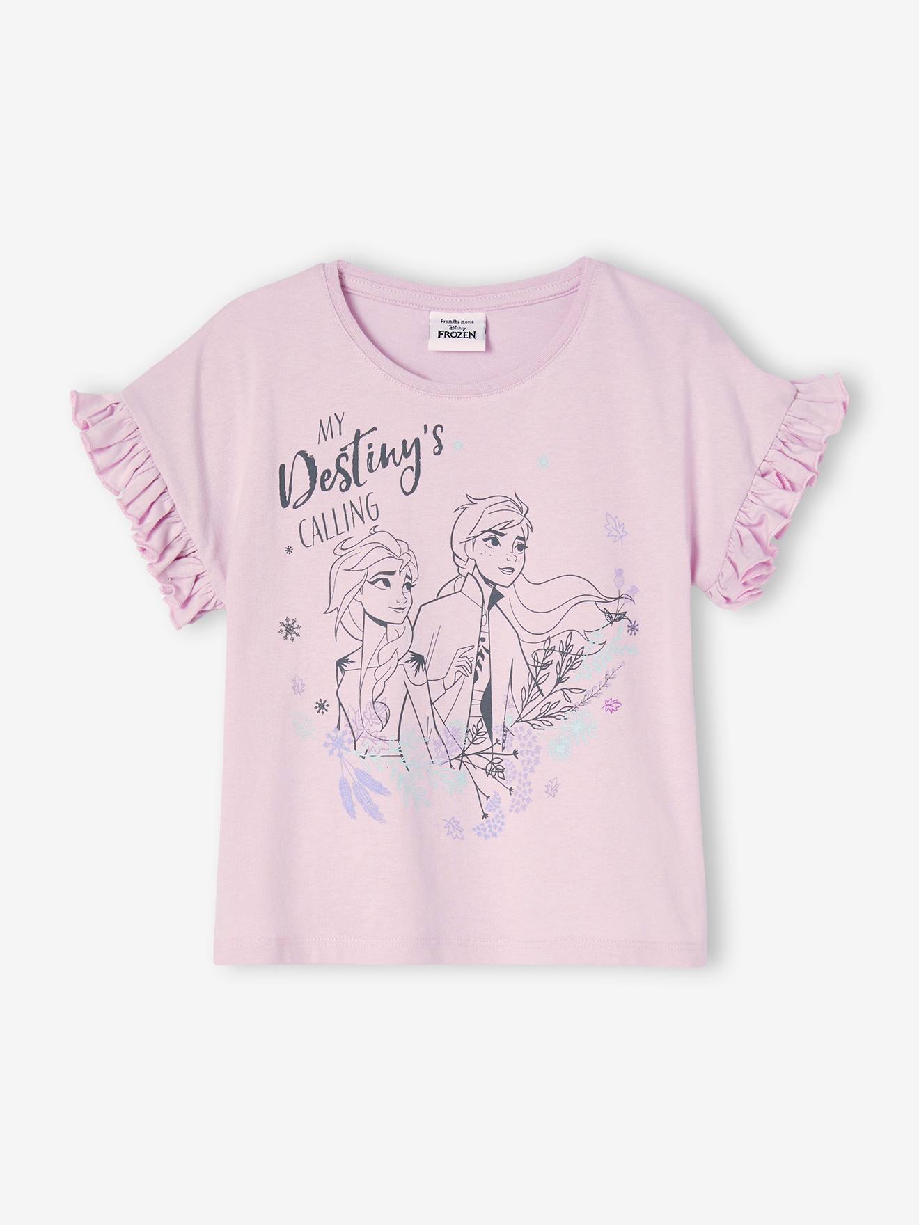 Frozen Kurzer Kinder Schlafanzug Disney DIE EISKÖNIGIN - dunkelrosa