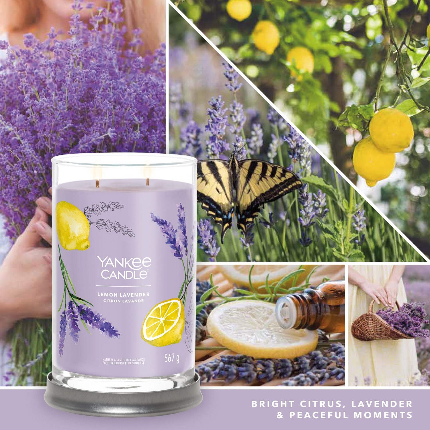 YANKEE CANDLE Nagy Citrom Levendula Pohár