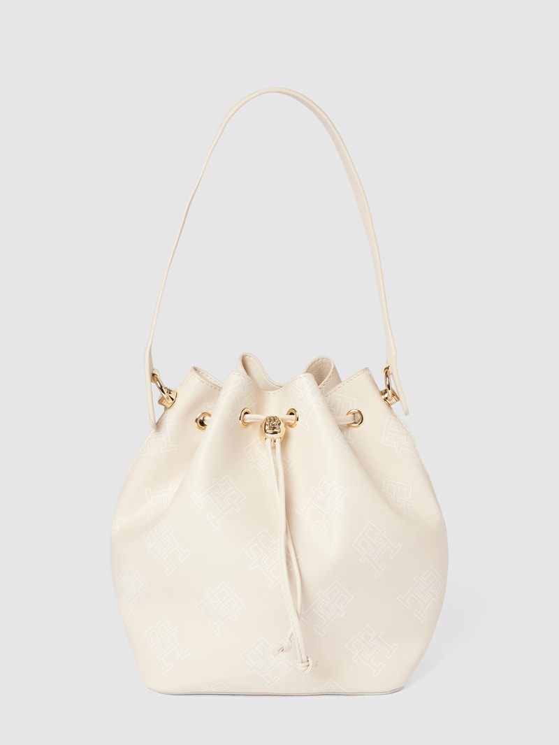Bucket Bag mit Label-Details Modell 'ICONIC' in sand