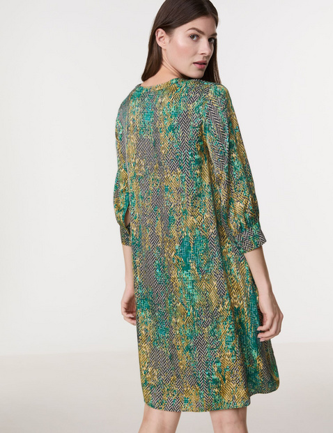 Fließendes Blusenkleid mit Patch Print
