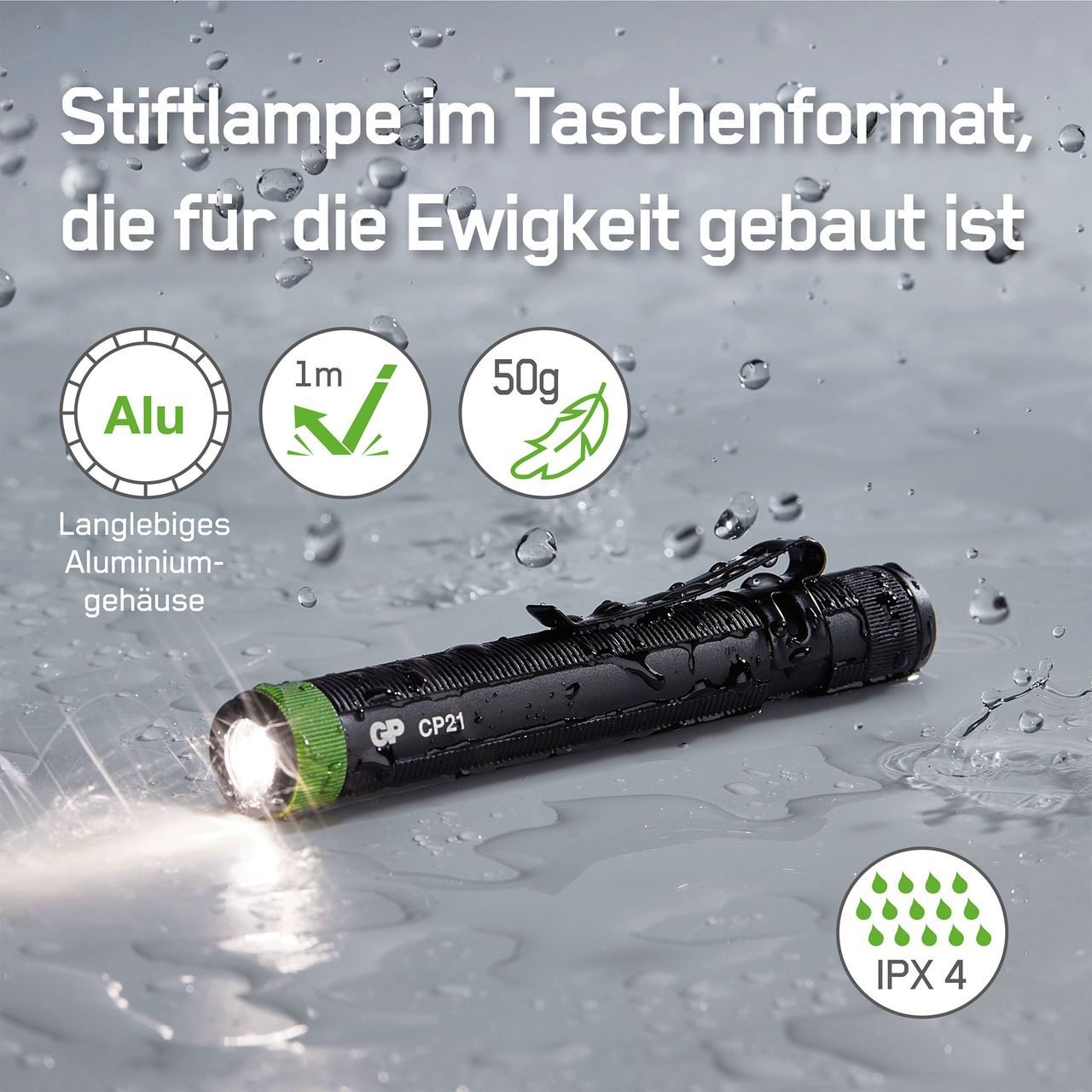 GP Battery Stiftleuchte / Cliptaschenlampe CP21