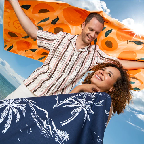 Ty Bihan - Orange rectangular microfiber towel