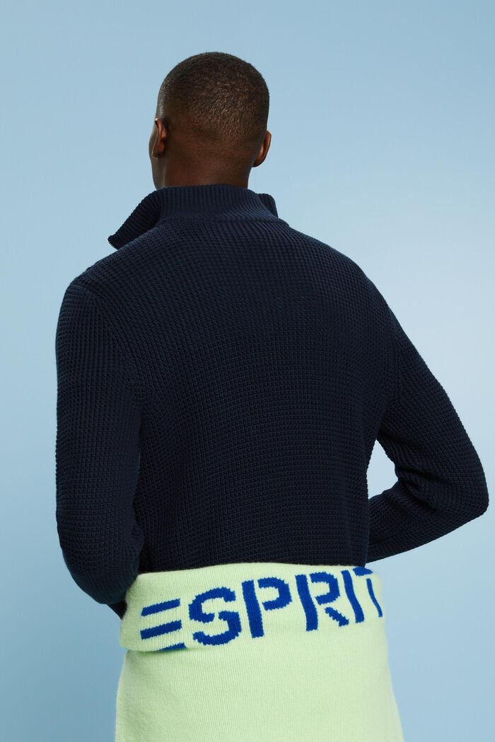 Zopfstrickpullover mit halbem Zipper